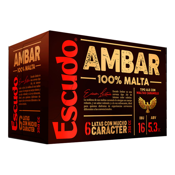 Cerveza Escudo Ambar Lata 6 X 350 Cc - Cerveza Escudo Ambar Lata 6 X 350 Cc