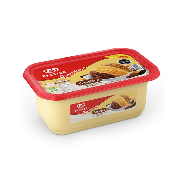 Helado Trisabor Chocolate, Lúcuma y Manjar Bresler 2.4 L - Cassata Trisab Choc Luc Man Bresler 2.4 Lt