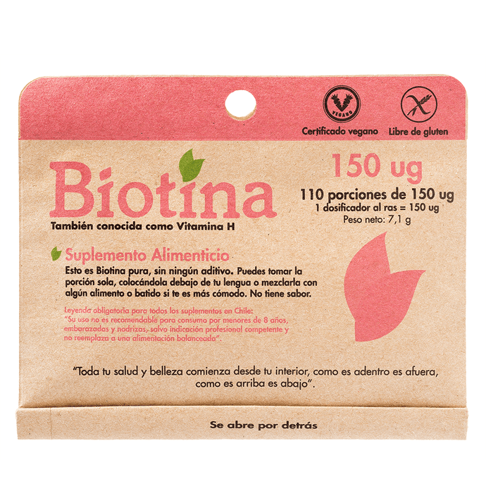 Biotina 150 ug x 110 porciones - Dulzura Natural - Biotina 150 ug x 110 porciones - Dulzura Natural