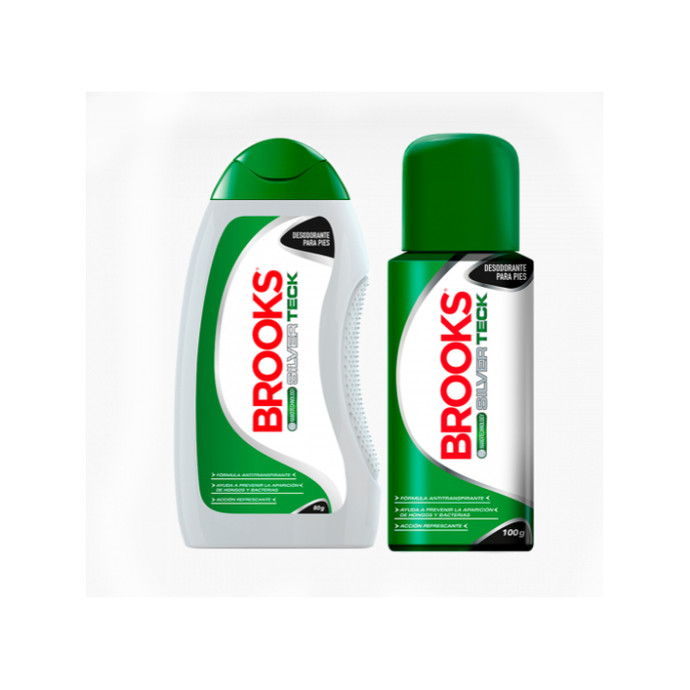 Talco Brooks Pack Cobre Spray 100 ml  + talco 80 gr - Brooks Talco Pack Cobre Spray 100 Ml + Polvo 80 Gr
