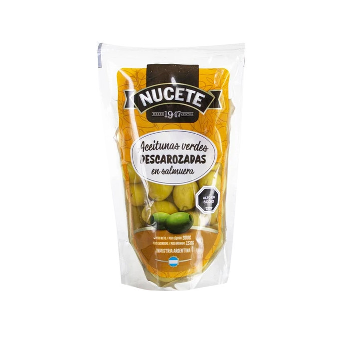 Aceituna Nucete Verde Doypack Sin Carozo 150 gr - Aceituna Nucete Verde Doypack S/Carozo 150 Grs
