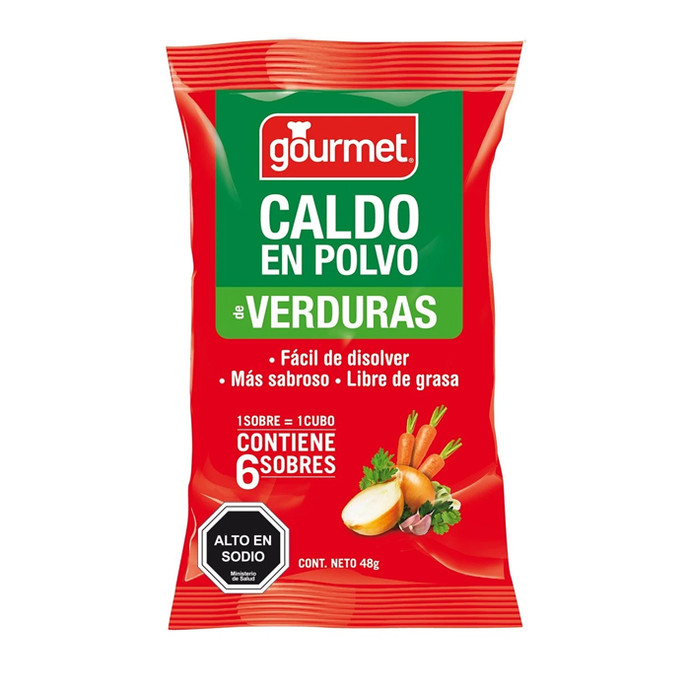 Caldo Gourmet Natural Verduras 48 gr - Caldo Gourmet Natural Verduras 48 Grs