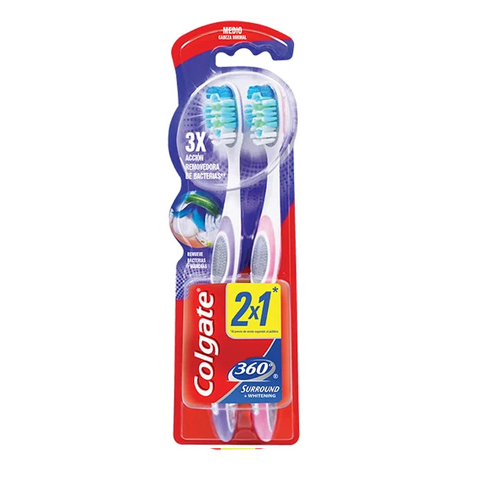 Cepillo Colgate 360 Soundrround Medio 2x1 - Cepillo Colgate 360 Soundrround Medio 2X1