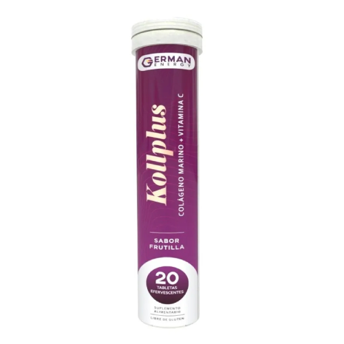 Kollplus (colágeno marino hidrolizado) sabor frutilla x 20 tabletas efervescentes - German Energy - Kollplus (colágeno marino hidrolizado) sabor frutilla x 20 tabletas efervescentes - German Energy