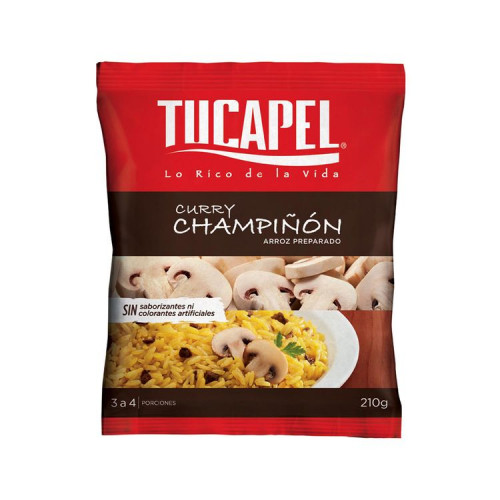 Arroz Tucapel Curry Champiñón 210 gr - Arroz Tucapel Curry Champiñon 210 Grs