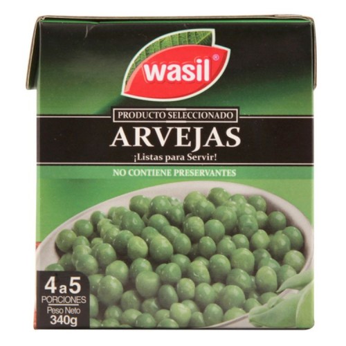 Arvejas Wasil Tetra 340 gr - Arvejas Wasil Tetra 340 Grs