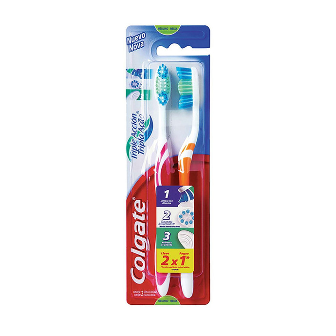 Cepillo Colgate Triple Acción 2x1 - Cepillo Colgate Triple Accion 2X1