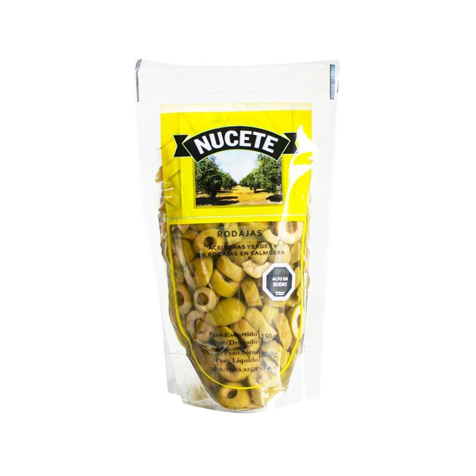 Aceituna Nucete Verde Doypack Rodaja 150 gr - Aceituna Nucete Verde Doypack Rodaja 150 Grs