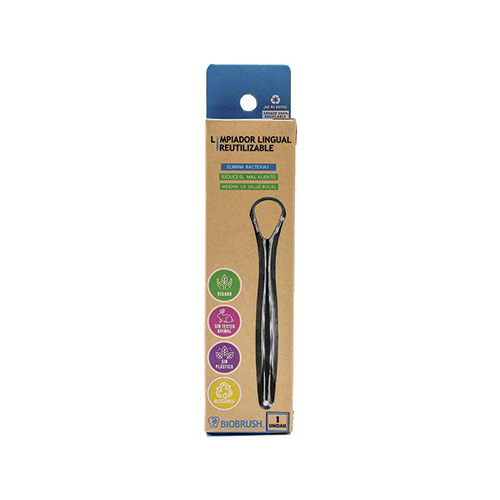Limpiador lingual reutilizable 1 un, Biobrush - Limpiador lingual reutilizable 1 un, Biobrush