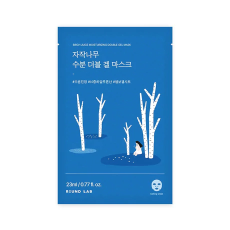 Round Lab Birch Juice Moisturizing Double Gel Mask 1ea – Mascarilla de Hidrogel Hidratante