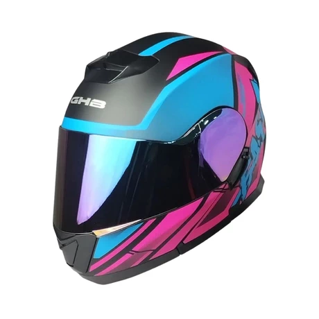 CASCO GHB 160 FAST NEGRO AZUL ROSA MATE MICA TORNASOL