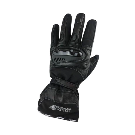 GUANTE ATROX CUERO Y TEXTIL NEGRO / TALLA S
