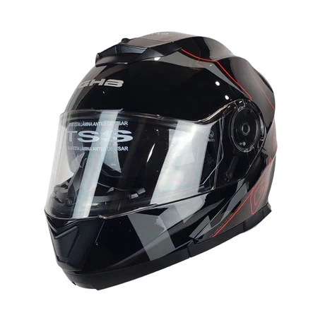 CASCO GHB 160 STREAK NEGRO ROJO 