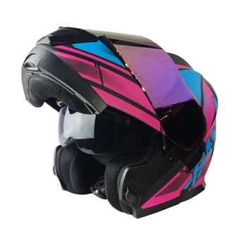 CASCO GHB 160 FAST NEGRO AZUL ROSA MATE MICA TORNASOL - vista alternativa