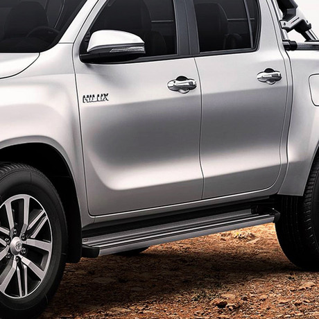 Pisaderas aluminio K1 plata Toyota Hilux 2005-2015
