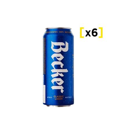Cerveza Becker lata 473 CC x6
