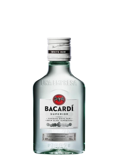 Petaca Ron Bacardi Carta Blanca 200Cc. 40G