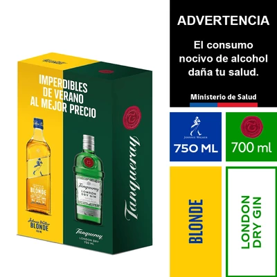 Pack Johnnie W Blonde 750Cc14G + Tanqueray 700Cc40