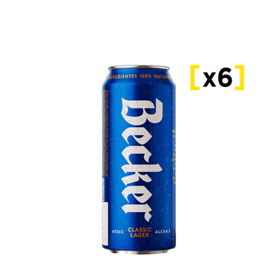 Cerveza Becker lata 473 CC x6