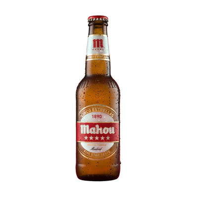 Cerveza Mahou 5 estrellas botella 330 CC