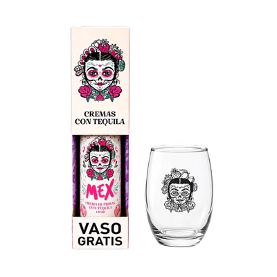LICOR DE CREMA FRESA TEQUILA MEX 700CC+VASO