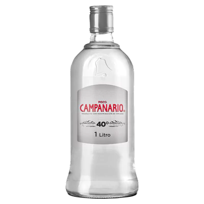 Pisco Campanario Transparente 40° Botella 1L