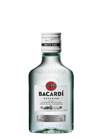 Petaca Ron Bacardi Carta Blanca 200Cc. 40G