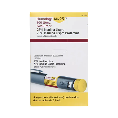 HUMALOG MIX 25 KWIKPEN INSULINA LISPRO 100UI/ML 5 INYECTORES PRELLENADOS