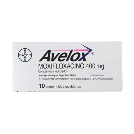 AVELOX (R) MOXIFLOXACINO 400MG 10 COMPRIMIDOS RECUBIERTOS