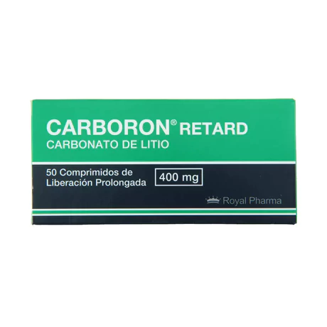 CARBORON RETARD CARBONATO DE LITIO 400MG 50 COMPRIMIDOS PROLONGADOS