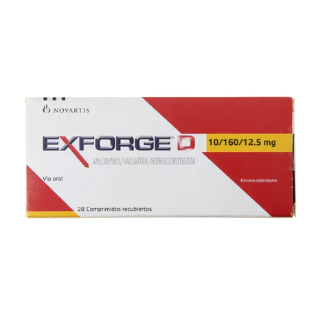 EXFORGE D 10/160/12.5 28 COMPRIMIDOS RECUBIERTOS