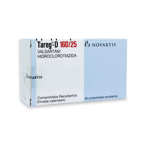 TAREG-D 160/25 VALSARTAN / HIDROCLOROTIAZIDA 56 COMPRIMIDOS RECUBIERTOS