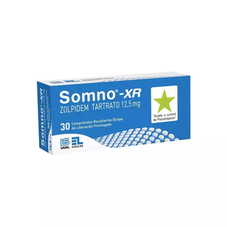 SOMNO XR ZOLPIDEM 12.5MG 30 COMPRIMIDOS RECUBIERTOS