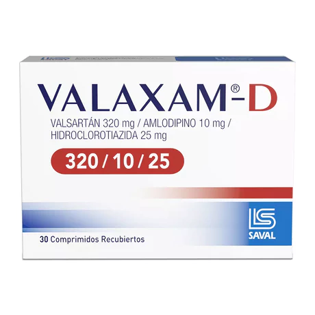VALAXAM-D VALSARTAN 320/10/25 30 COMPRIMIDOS RECUBIERTOS