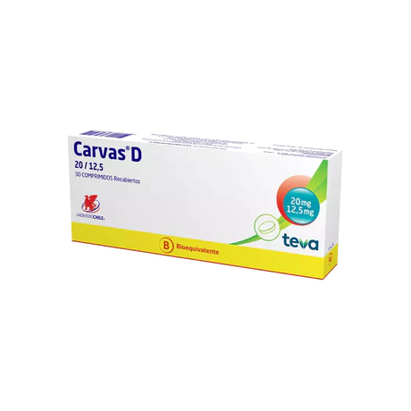 CARVAS D (B) OLMESARTAN / HIDROCLOROTIAZIDA 20/12.5 30 COMPRIMIDOS RECUBIERTOS