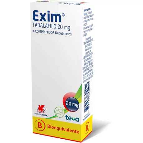 EXIM (B) TADALAFILO 20MG 4 COMPRIMIDOS RECUBIERTOS