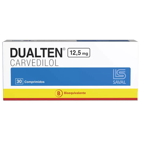 DUALTEN (B) CARVEDILOL 12.5MG 30 COMPRIMIDOS