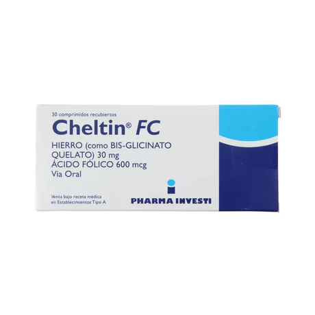 CHELTIN FC HIERRO / ÍCIDO FÓLICO 30 COMPRIMIDOS RECUBIERTOS