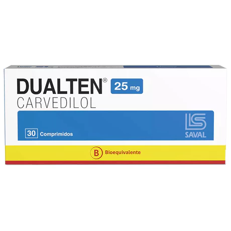 DUALTEN (B) CARVEDILOL 25MG 30 COMPRIMIDOS