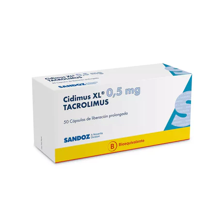CIDIMUS XL (B) TACROLIMUS 0.5MG 50 CÁPSULAS PROLONGADAS