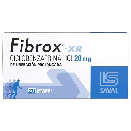 FIBROX-XR CICLOBENZAPRINA 20MG 20 COMPRIMIDOS RECUBIERTOS