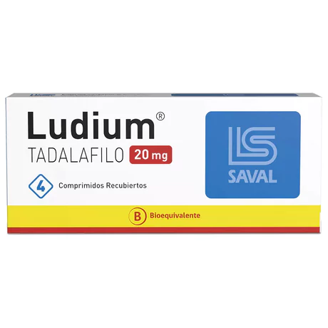 LUDIUM (B) TADALAFILO 20MG 4 COMPRIMIDOS RECUBIERTOS