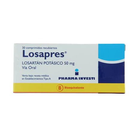 LOSAPRES (B) LOSARTÁN 50MG 30 COMPRIMIDOS RECUBIERTOS