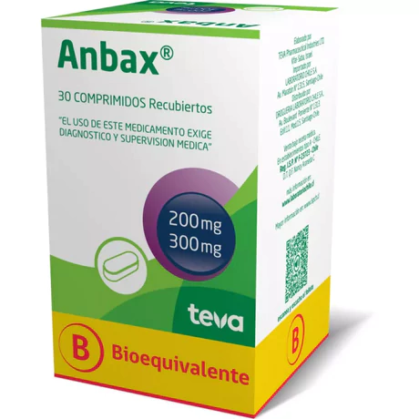 ANBAX (B) EMTRICITABINA 200 MG/ TENOFOVIR 300 MG X 30 COMPRIMIDOS RECUBIERTOS
