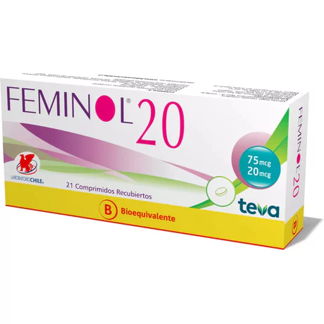FEMINOL 20 (B) ETINILESTRADIOL / GESTODENO 21 COMPRIMIDOS RECUBIERTOS