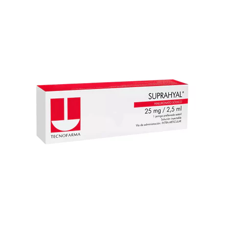 SUPRAHYAL HIALURONATO SÓDICO 25MG/2.5ML INYECTABLE 1 JERINGA PRELLENADA