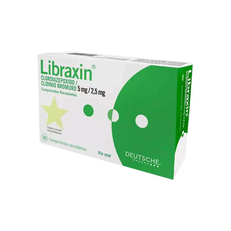 LIBRAXIN BROMURO DE CLIDINIO / CLORDIAZEPOXIDO 30 COMPRIMIDOS RECUBIERTOS
