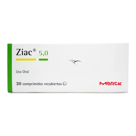 ZIAC 5 (R) BISOPROLOL / HIDROCLOROTIAZIDA 30 COMPRIMIDOS RECUBIERTOS