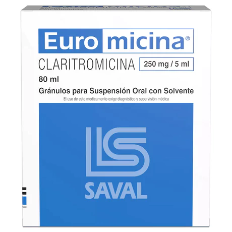 EUROMICINA CLARITROMICINA 250MG/5ML SUSPENSIÓN ORAL 80ML