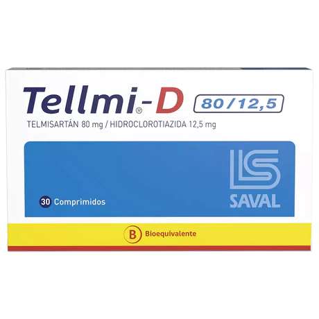 TELLMI-D TELMISARTAN / HIDROCLOROTIAZIDA 80/12.5 30 COMPRIMIDOS